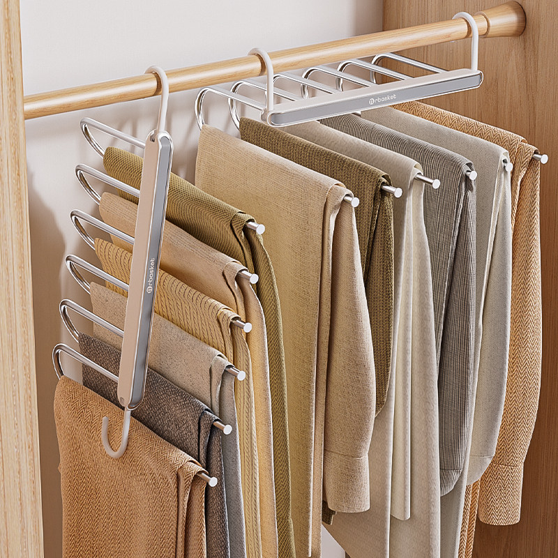 挂裤子专用衣架折叠裤架家用无痕衣柜挂牛仔裤神器挂架多层围巾架,收纳整理,裤/裙架,淘宝优惠券,粉丝福利购,淘宝优惠卷