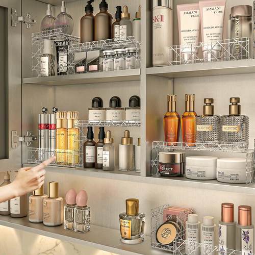 镜柜收纳盒分层隔板空间利用神器