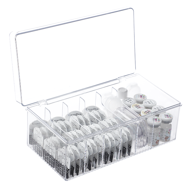 美瞳日抛收纳隐形眼镜盒抗压便携多格多副大容量桌面亚克力置物架