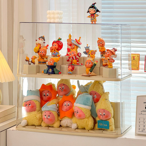 星星人展示盒积木盲盒挂件防尘盒