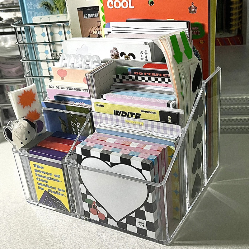 透明好找便签手账收纳盒分格分类