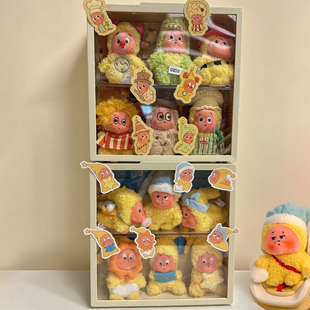 星星人展示盒挂墙泡泡玛特盲盒收纳架防尘搪胶娃娃拉布布挂件娃柜
