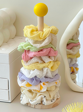 发圈收纳神器大肠发圈发饰置物架实木展示架发夹抓夹鲨鱼夹饰品架