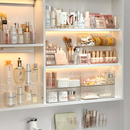 镜柜收纳盒壁挂斜口浴室柜置物架