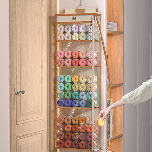 毛线收纳神器防尘毛线团整理挂袋分层大容量挂墙放手工线团置物架