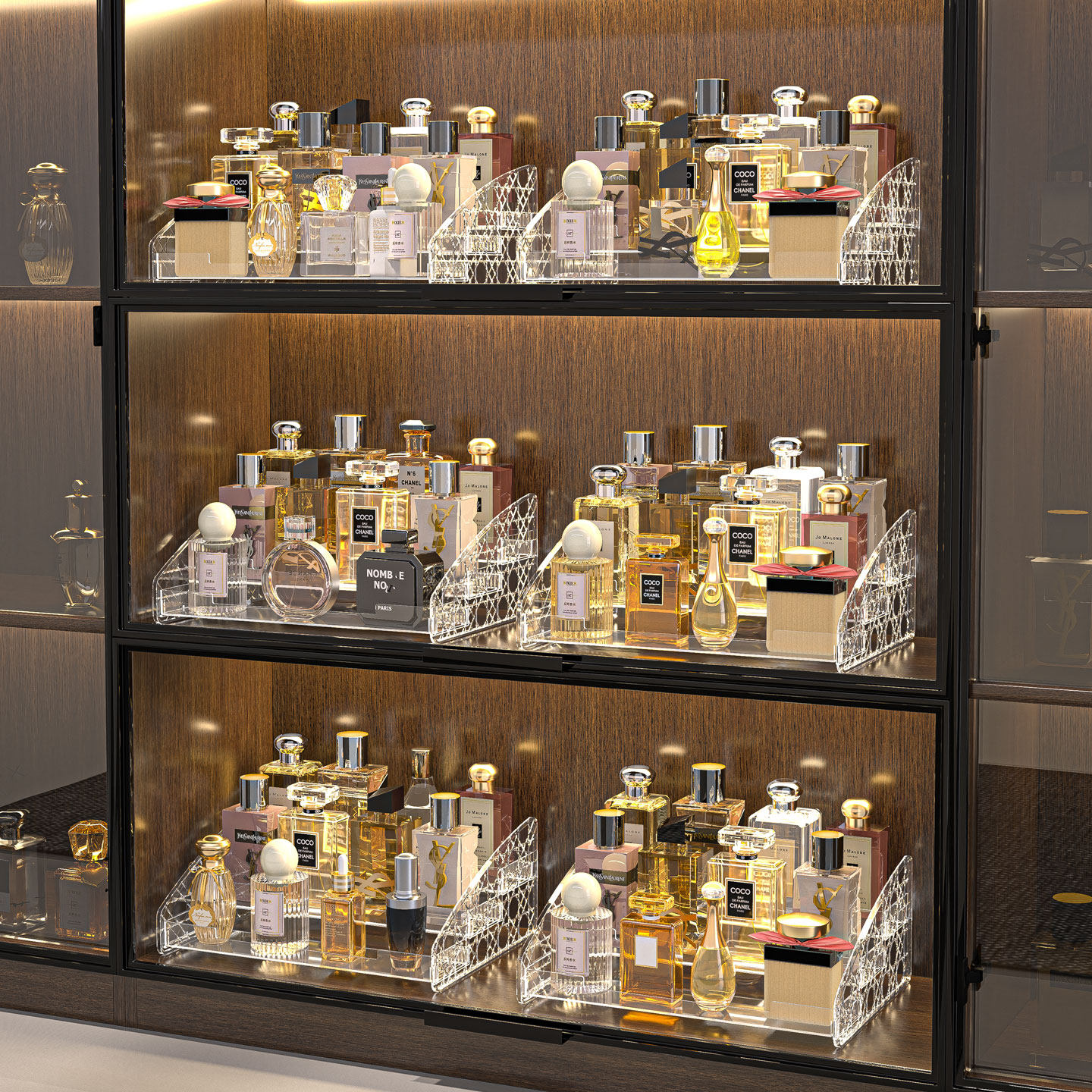 柜内香水展示架阶梯式亚克力收纳架多层高级感水光化妆品置物架,收纳整理,桌面收纳盒,淘宝优惠券,粉丝福利购,淘宝优惠卷