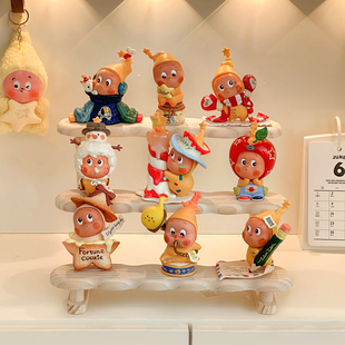 星星人展示盒木质阶梯盲盒收纳展示架玄关手办陈列置物架小野架子