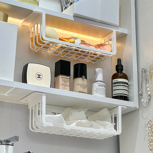 镜柜下收纳盒免打孔空间利用神器