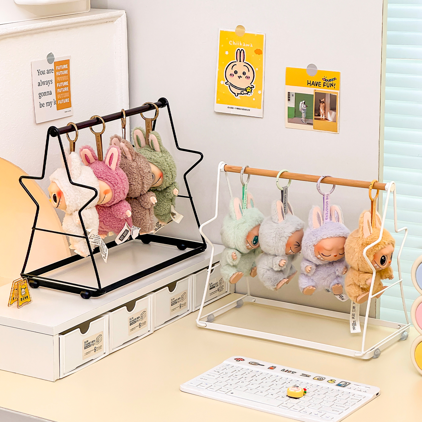 拉布布挂件展示架钥匙扣收纳挂架