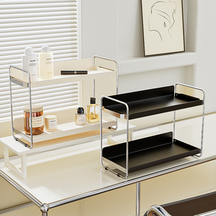 高级香水置物架桌面梳妆台护肤品整理彩妆展示架子化妆品收纳铁盒