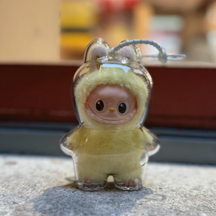 labubu保护罩四代心底密码保护套拉布布挂件透明壳mini玩偶防尘罩