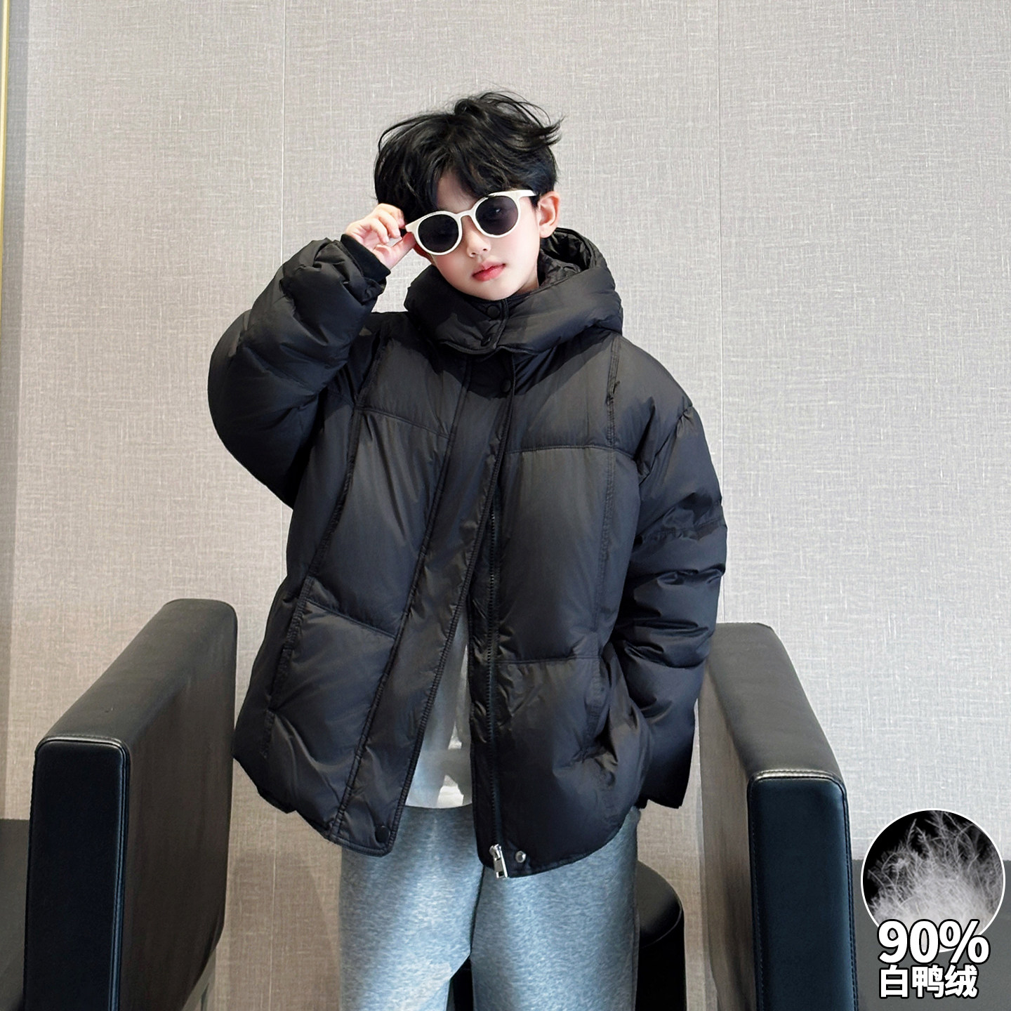 男童羽绒服加厚冬季白鸭绒外套潮