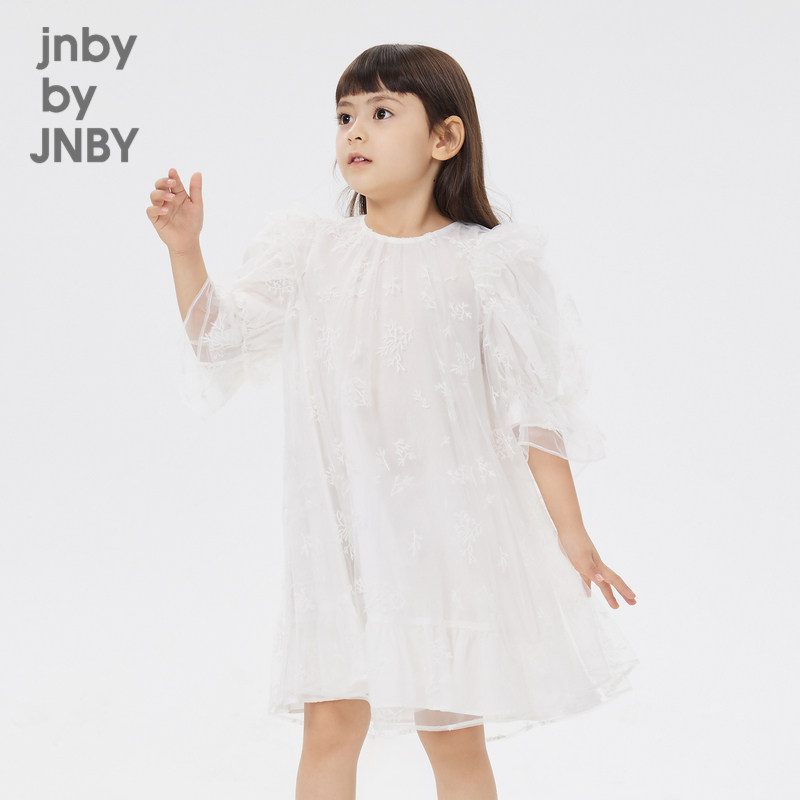 [仿手工刺绣]江南布衣童装春夏连衣裙网纱拼接女童儿童jnbybyjnby
