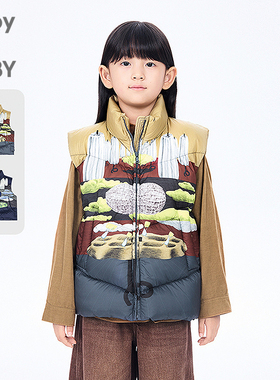 新款江南布衣童装羽绒马甲H型宽松25冬男女童jnbybyjnby1P0C10680