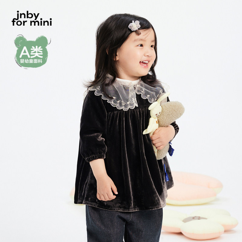 江南布衣婴童复古丝绒连衣裙轻礼服A字裙秋女童婴儿jnbybyjn