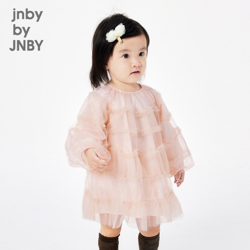 [江南布衣婴童]长袖连衣裙网纱拼接公主礼服女童婴儿jnbybyj