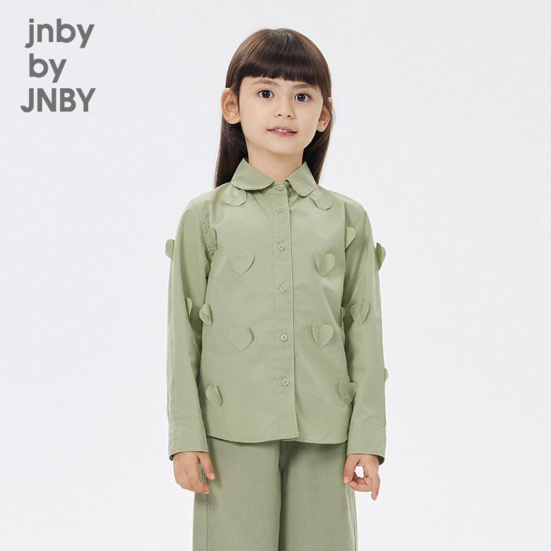 江南布衣童装春夏长袖衬衫立体爱心设计感女童儿童上衣jnbybyj