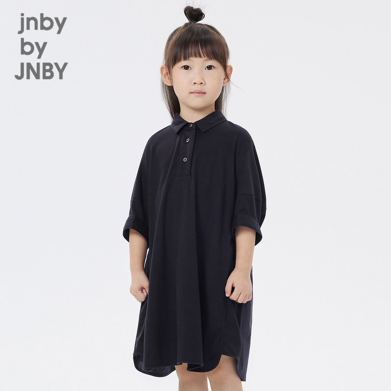 江南布衣童装春夏衬衫领短袖连衣裙休闲裙子女童儿童jnbybyjnby