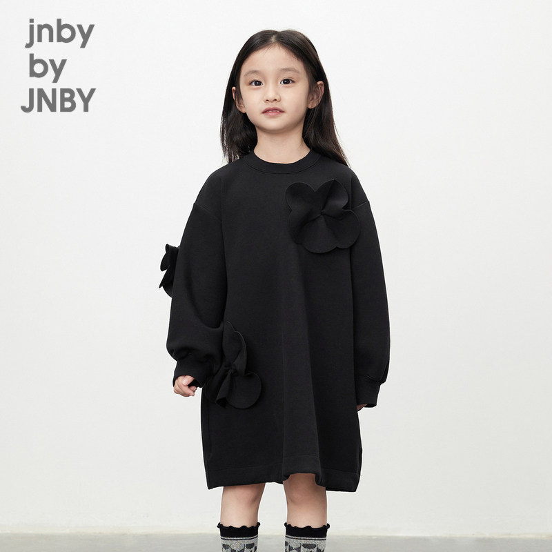 江南布衣童装长袖连衣裙可爱立体花朵休闲春女童儿童jnbybyjnby图片