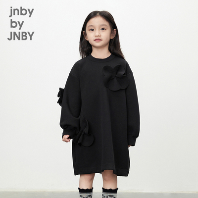江南布衣童装长袖连衣裙可爱立体花朵休闲春女童儿童jnbybyjnby