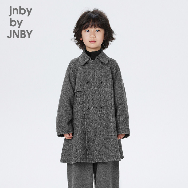 江南布衣童装双面呢中长款呢大衣保暖冬男女童儿童外套jnbybyjnby