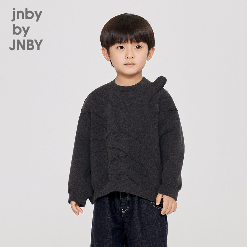 江南布衣童装秋冬套头卫衣圆领立体图案可爱男女童儿童jnbybyj