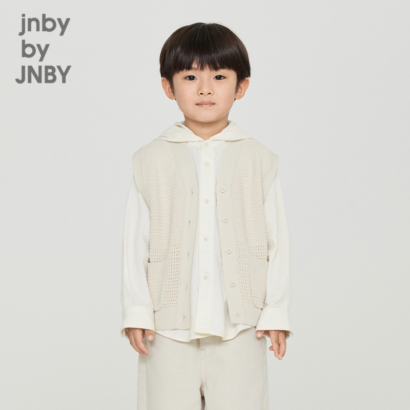 江南布衣童装镂空V领马甲毛衫