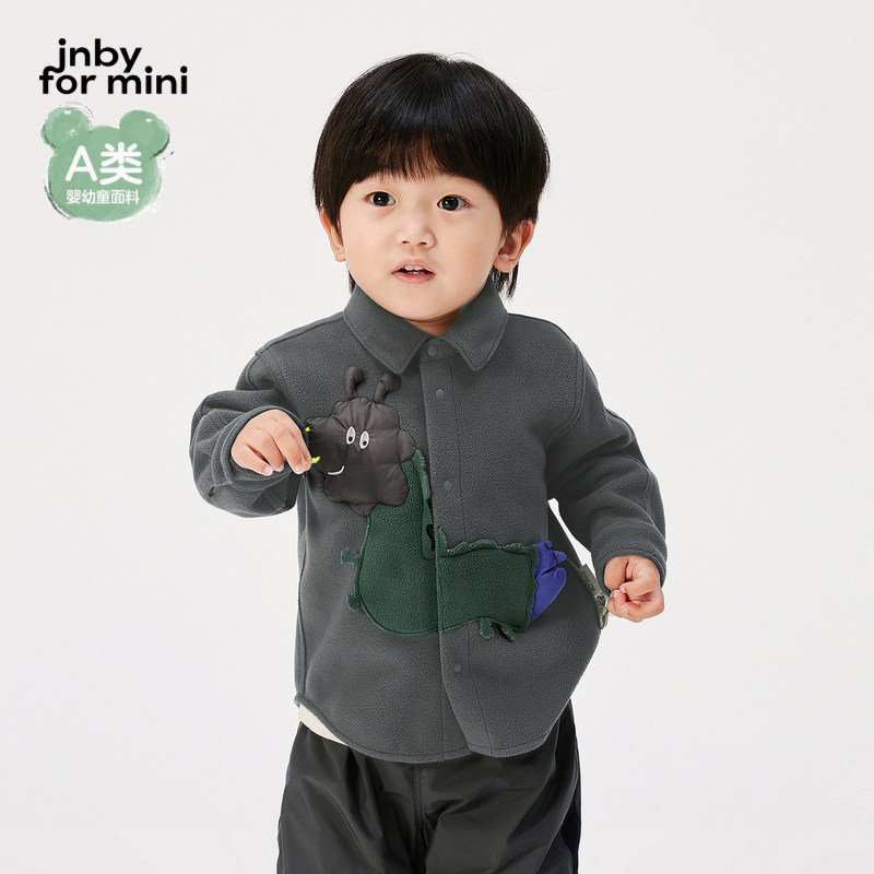江南布衣婴童长袖衬衫外套原创图案摇粒绒春男童婴儿jnbybyjn
