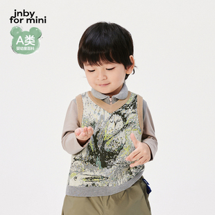 江南布衣婴童毛衣背心V领艺术休闲春男女童婴儿jnbybyjnby
