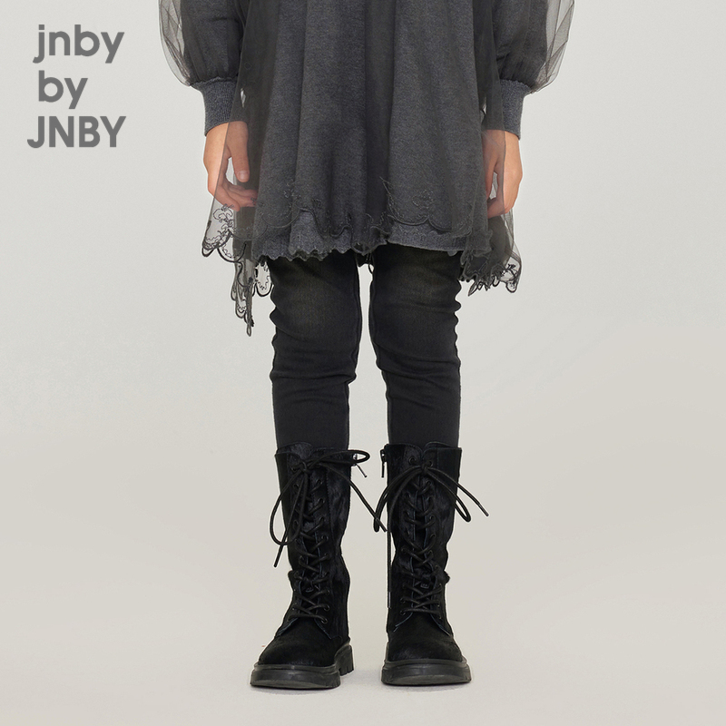 江南布衣童装秋冬修身牛仔图案长裤打底裤微弹女童儿童jnbybyjnby