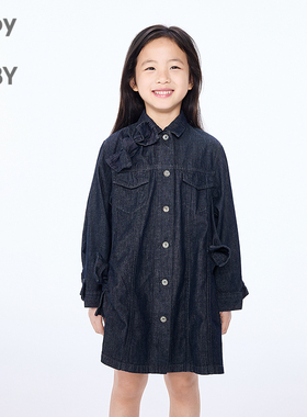 新款江南布衣童装牛仔长袖连衣裙A型25秋女童jnbybyjnby1P8G10490