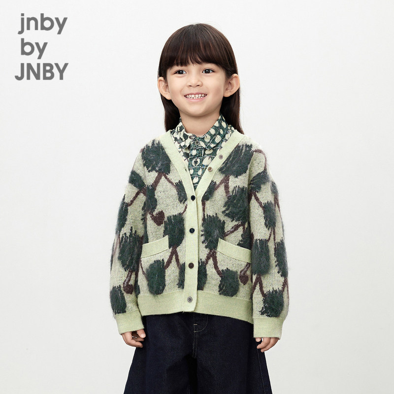江南布衣童装毛衣外套开衫V领原创设计春男女童儿童jnbybyjn