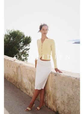 QUOTIDIEN｜léger｜南法纯棉半裙针织镂花夏日度假修身一步裙女