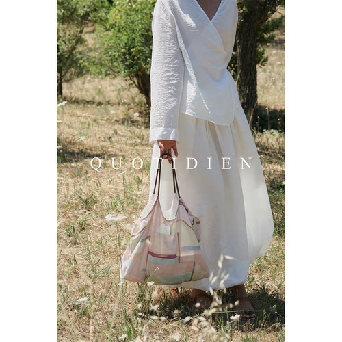 QUOTIDIEN｜Alizé Tote｜天丝亚麻度假艺术感印花托特包