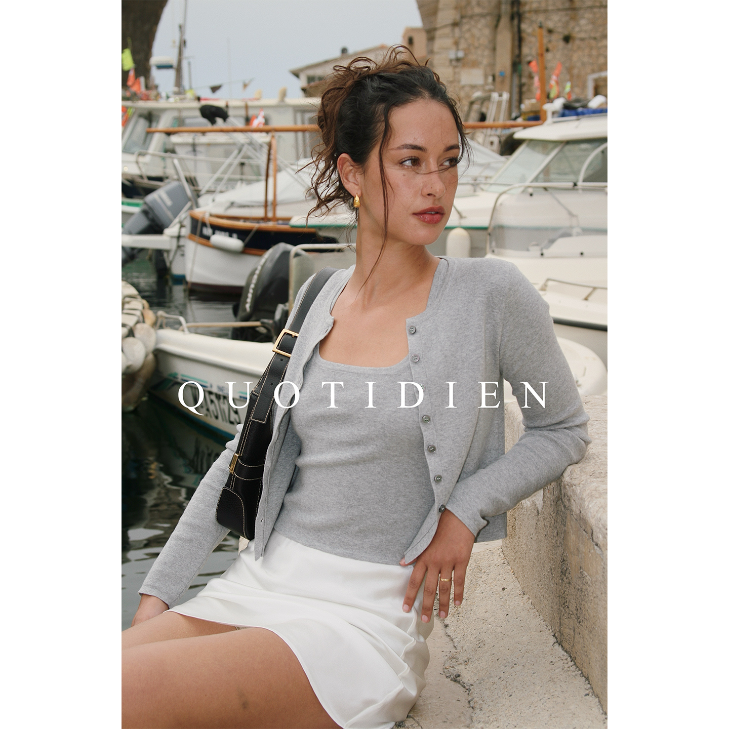 QUOTIDIEN｜尼斯海岸｜可机洗针织南法灰柔软亲肤套装 开衫/背心