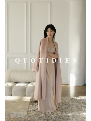 羊绒中长款休闲简约水波纹大衣