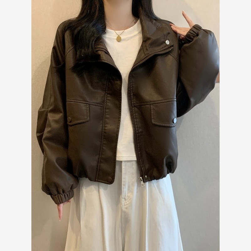 美拉德皮衣外套女春秋新