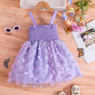 baby girl dress外贸童装夏季甜美女童吊带裙连衣裙女宝宝网纱裙