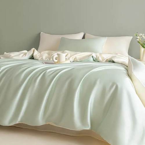 Summer Cooling Ice Silk 4-Piece Bedding Set Bed Sheet Cover