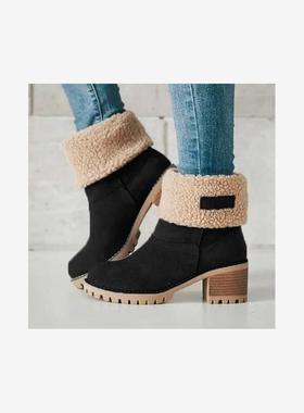 heels Snow Boots For Women Winter Shoes Ladies big Plus Size