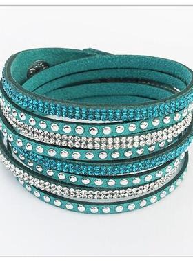 多层皮质镶钻欧美明星女手炼 hand catenary women bracelet