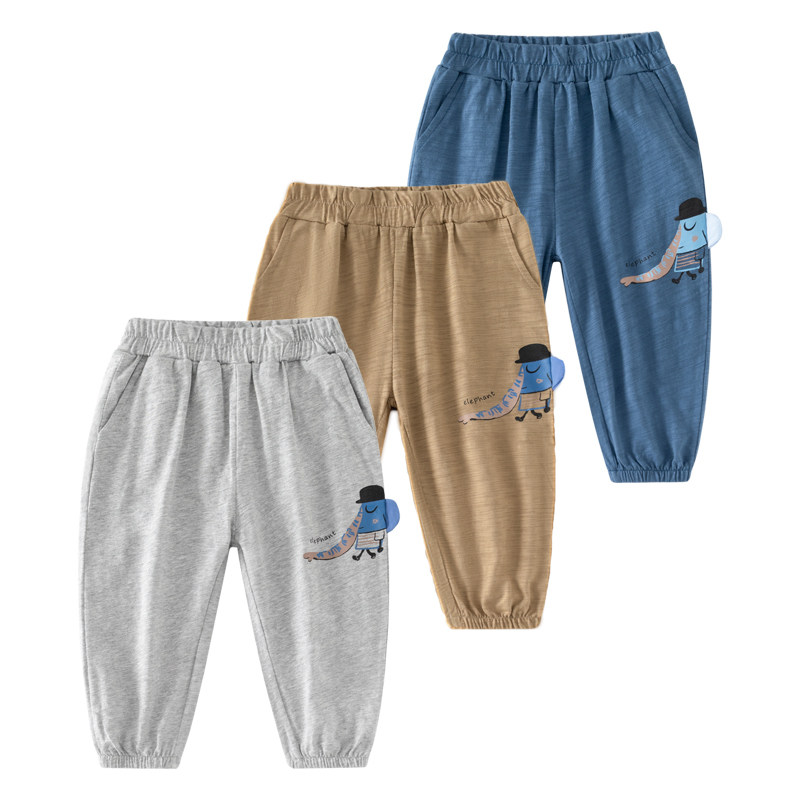 防蚊裤男童夏季薄款儿童冰丝运动休闲长裤子纯棉中小童小脚裤新款