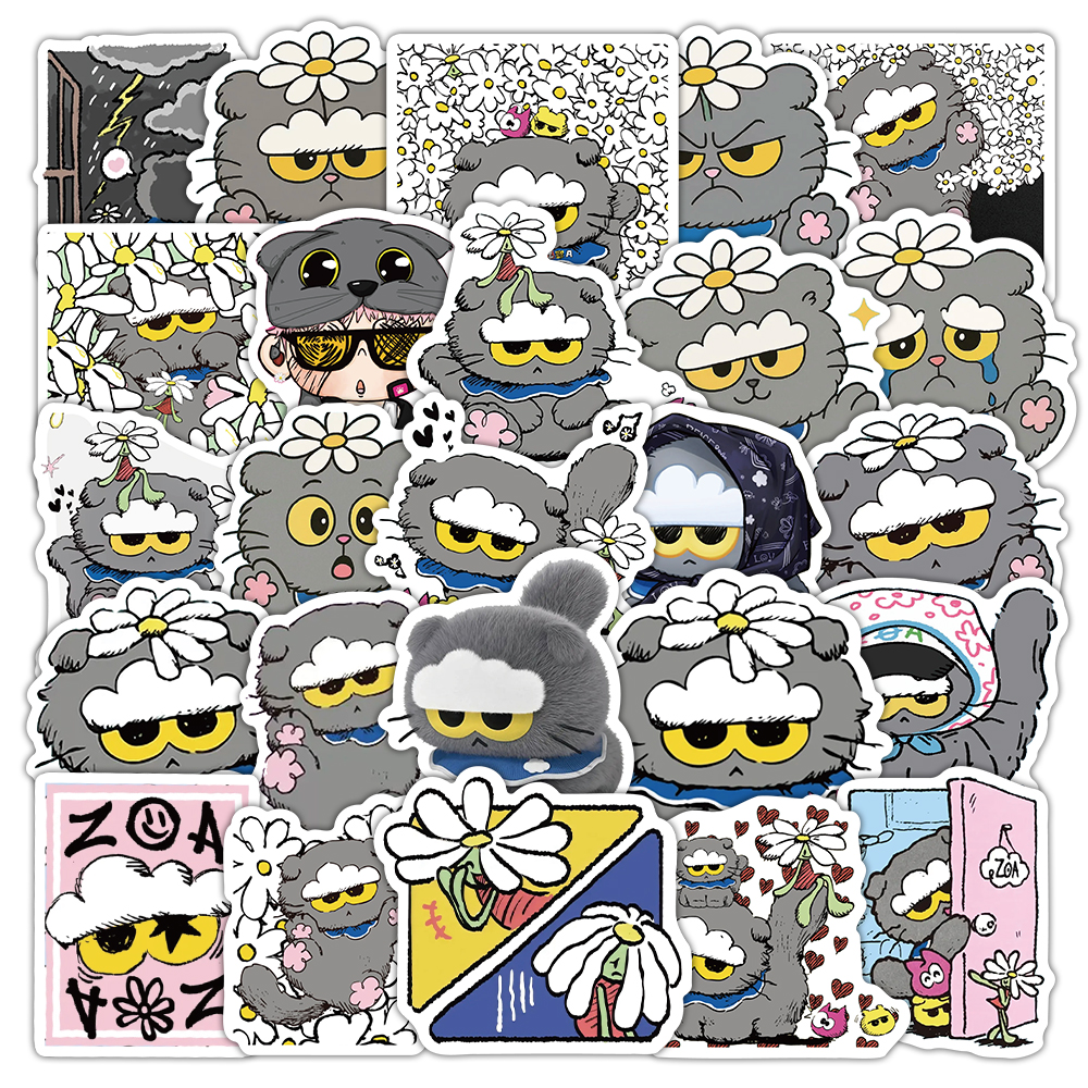 60张zoa小猫贴纸卡通趣味