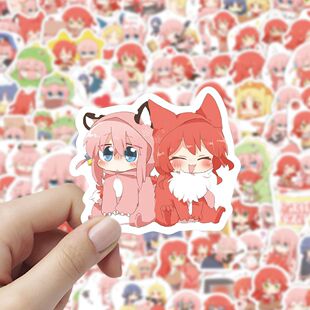 100张Q版孤独摇滚贴纸动漫卡通周边可爱装饰手机diy贴画手账防水