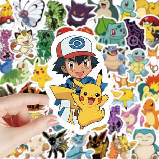 200张精灵宝可梦贴纸q版小张神奇宝贝可爱头像周边手账贴画防水