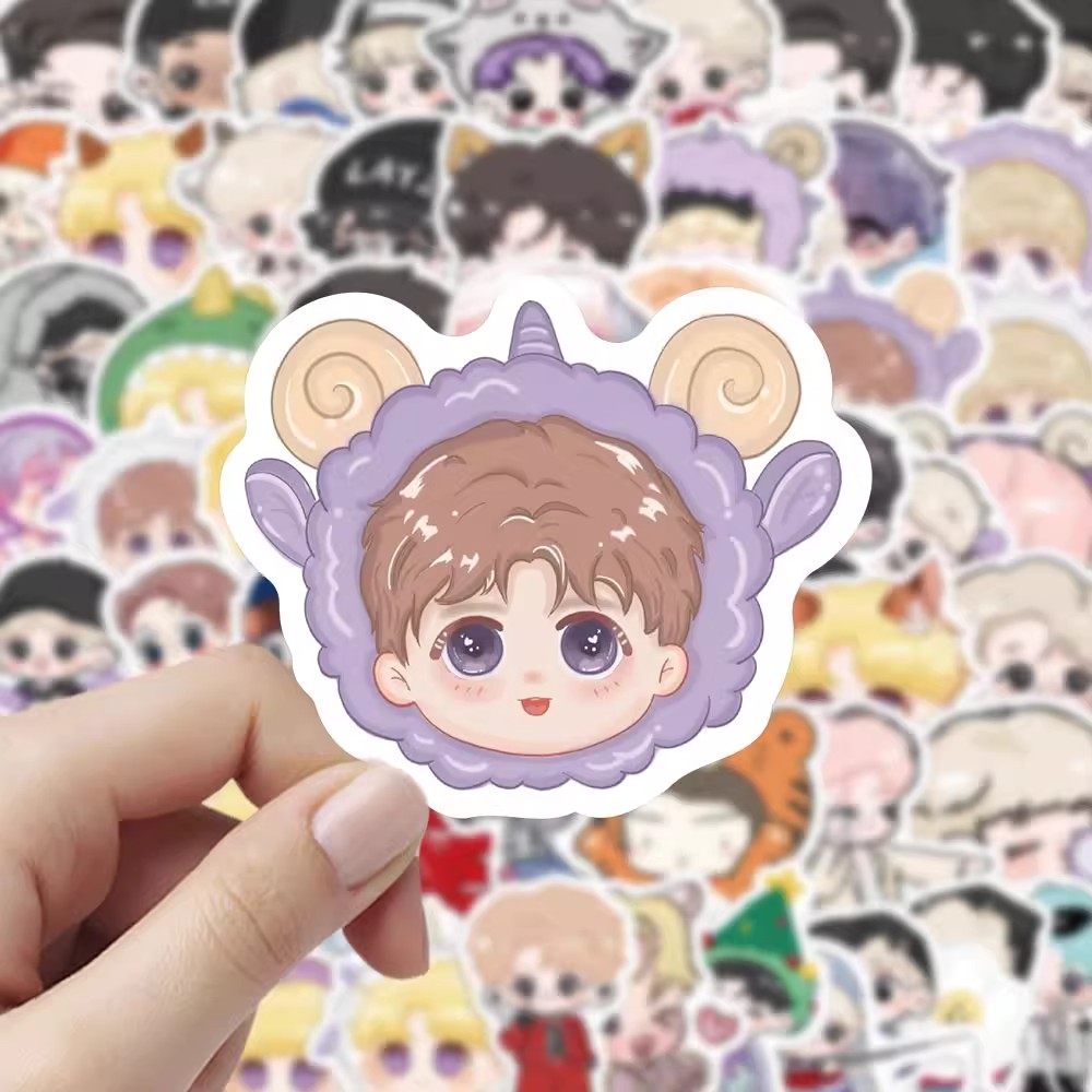 120张张艺兴Q版贴纸ins风创意可爱高颜值卡通diy行李箱手账防水贴,文具电教/文化用品/商务用品,贴纸/立体贴纸,淘宝优惠券,粉丝福利购,淘宝优惠卷