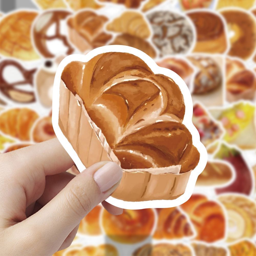 50张面包插画写实食物贴纸