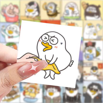 59张小刘鸭贴纸可爱卡通装饰手机壳笔记本电脑行李箱防水贴画diy