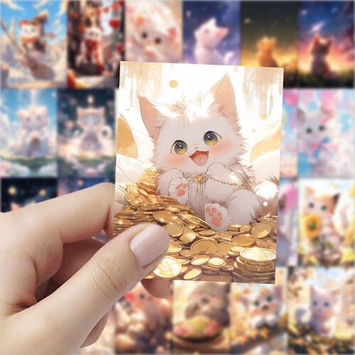 126张二次元猫咪贴纸防水