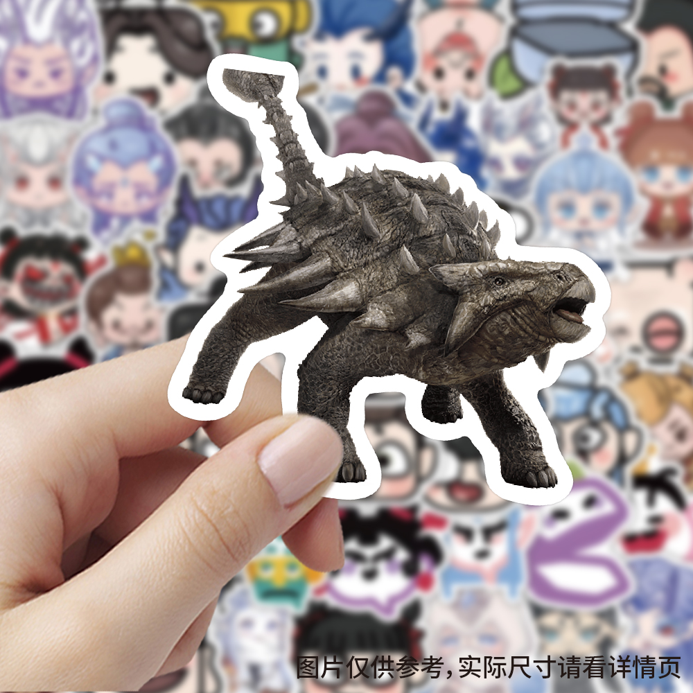 120张恐龙卡通贴纸创意手账动物装饰标签行李箱diy立体防水小贴画图片